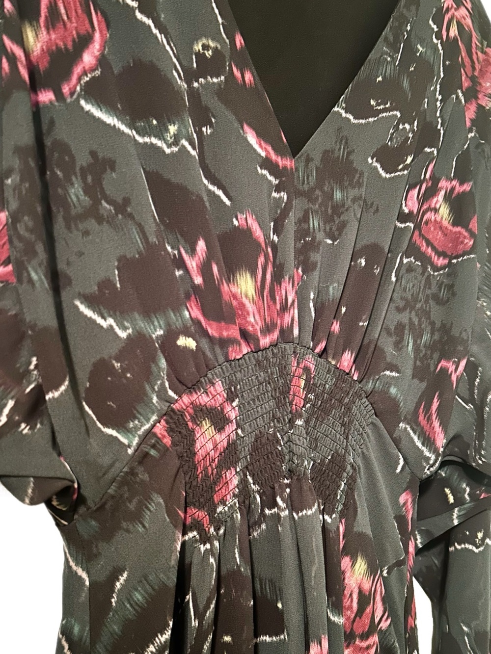 📸 More Pics! AllSaints Nichola dress Black and Red Floral Dress NWOT - Picture 5 of 12